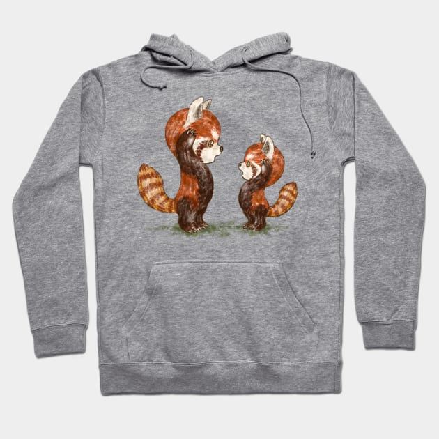 Red pandas facing each other Hoodie by sanogawa